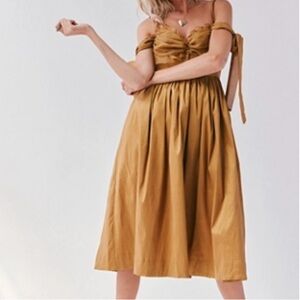 NWOT FP x For Love & Lemons Heidi Midi Dress In Color Bronze Mist in size small